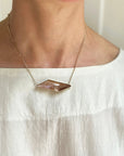 Captured Trapezoidal Rutilated Quartz Necklace