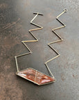 Captured Trapezoidal Rutilated Quartz Necklace
