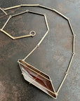 Captured Trapezoidal Rutilated Quartz Necklace