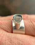 Captured Lines - Triangle Boulder Opal Ring