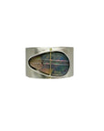 Captured Lines - Triangle Boulder Opal Ring