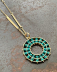 Persian Turquoise Beaded Concentric Pendant