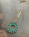 Persian Turquoise Beaded Concentric Pendant