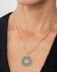Persian Turquoise Beaded Concentric Pendant