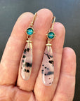 Captured® Turquoise and Montana Agate Drop Earrings