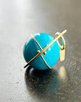 turquoise, turquoise orb, 18k gold, fine jewelry, turquoise pendant