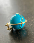 turquoise, turquoise orb, 18k gold, fine jewelry, turquoise pendant