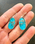 Captured Turquoise Oval Drop Earrings
