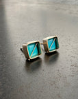 Captured Turquoise Square Studs