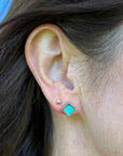Captured Turquoise Square Studs