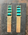 turquoise earrings, gold earrings, unique earrings, gold jewelry, turquoise jewelry, hilary finck jewelry, fine jewelry, unique jewelry, handmade jewelry.
