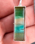 opalized wood, silver necklace, sterling silver necklace, one of a kind jewelry, handmade jewelry