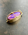 purple wood opal pendant in 14k gold, Hilary finck Captured collection