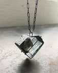 Captured Rough Aquamarine and Mica Necklace