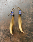 Captured Ultramarine Opal Leaf Earrings