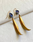 Captured Ultramarine Opal Leaf Earrings
