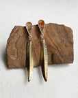 Captured Dendritic Agate Leaf Earrings