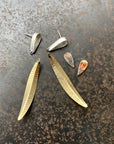 Captured Dendritic Agate Leaf Earrings