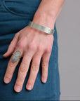 Captured Dendritic Agate Oval Ring