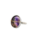 Captured Hematite and Amethyst in Quartz Ring