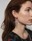 fringe earrings, 18k gold earrings, 18k gold jewelry, gold jewelry, hilary finck jewelry, handmade jewelry, statement jewelry, luxury jewelry.