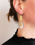 Mismatch Captured Dendritic Agate Earrings