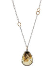 Captured Dendritic Agate Teardrop Pendant