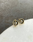 Captured Salt & Pepper Diamond Solitaire Studs
