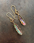 Captured Black Diamond and Boulder Opal Drops