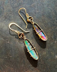 Captured Black Diamond and Boulder Opal Drops