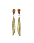 Captured Dendritic Agate Leaf Earrings