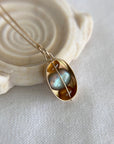 Captured Hessonite Garnet and Labradorite Necklace