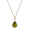 Captured Chartreuse Tourmaline Teardrop Necklace