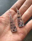 Captured Speckled Montana Agate Triangle Earrings