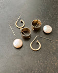 Captured Coin Pearl Hoops