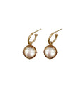 Captured Coin Pearl Hoops
