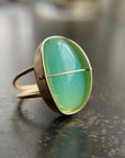 Captured Peruvian Blue Opal Ring