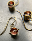 Captured Pink Tourmaline Drop Earrings