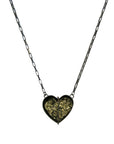 Captured Pyrite Heart Necklace