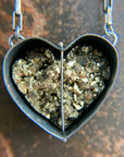 Captured Pyrite Heart Necklace
