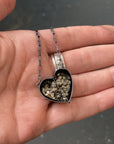 Captured Pyrite Heart Necklace