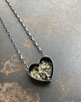 Captured Pyrite Heart Necklace