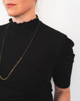 Silver Rutile Quartz Teardrop Pendant with Removable Long Chain