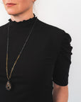 Silver Rutile Quartz Teardrop Pendant with Removable Long Chain