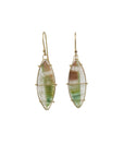 Captured Tourmaline Slice Earrings