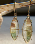 Captured Tourmaline Slice Earrings