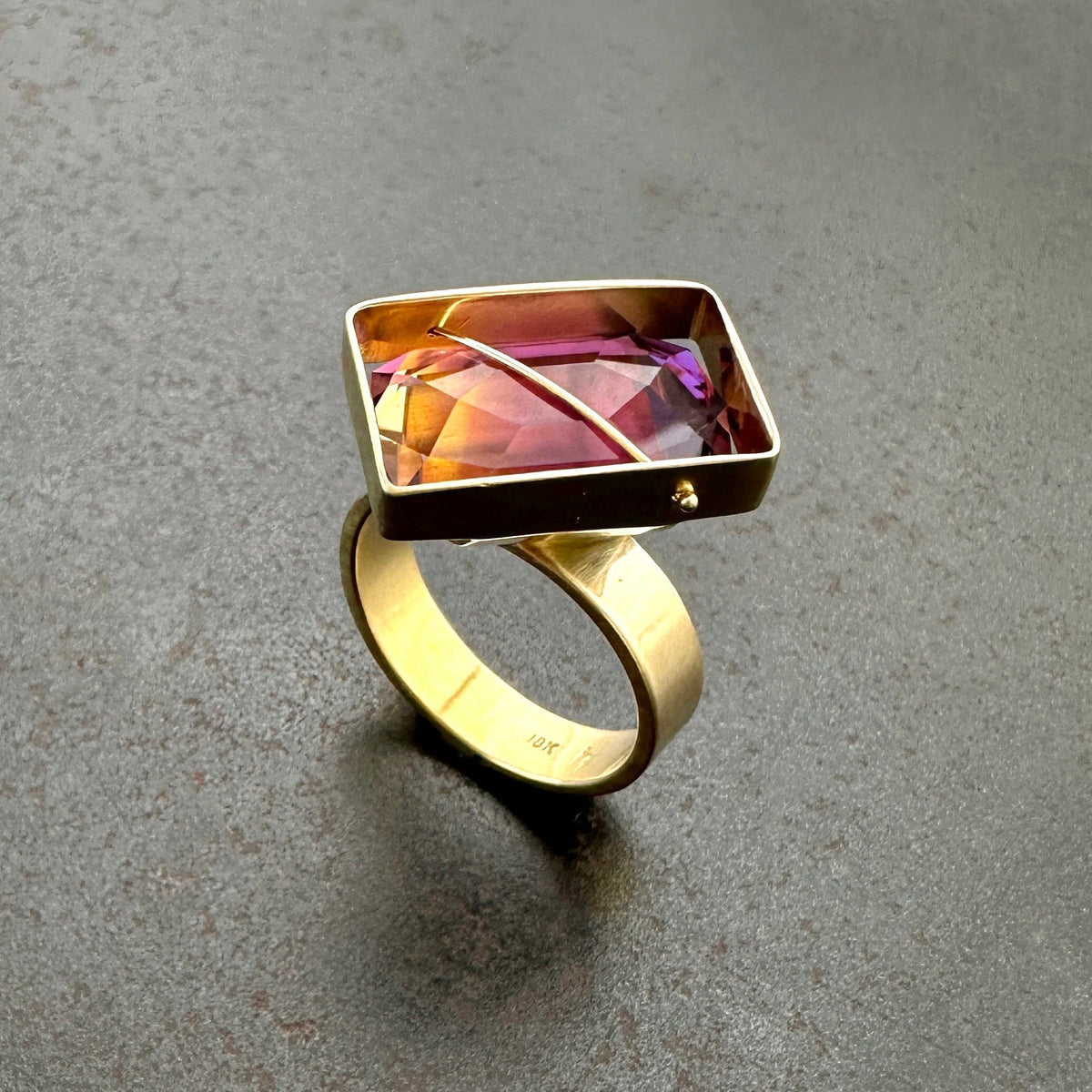 ametrine ring in 18k gold