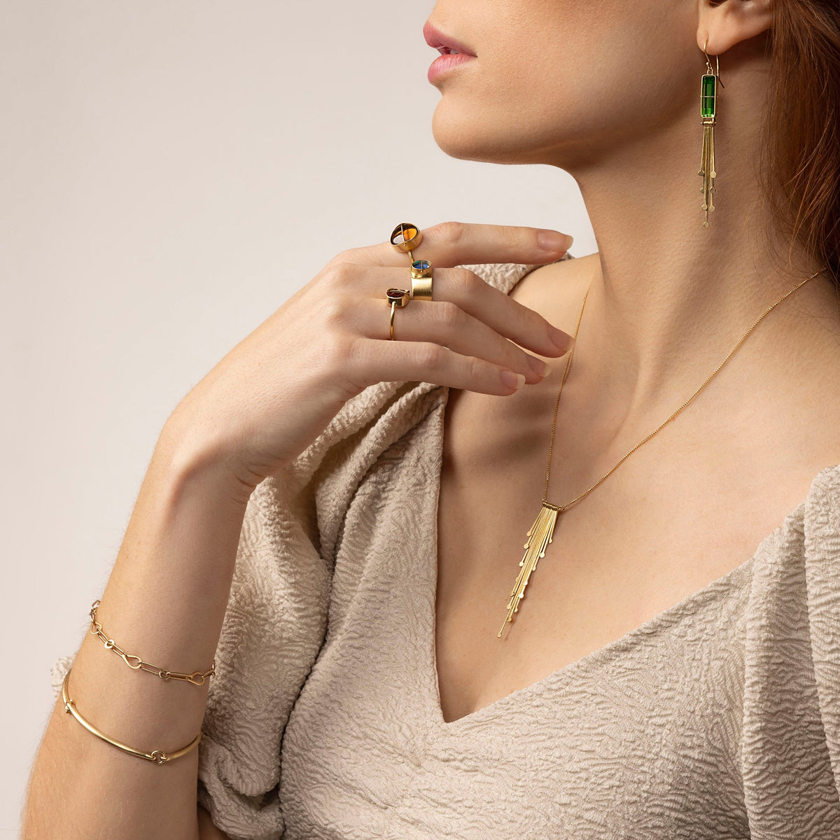 Hand Hammered Fringe Necklace