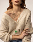 Captured Chrysoprase Freeform Pendant