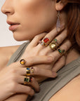 Captured Enhydro Ring - 18k Gold